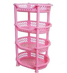 Kenpoly Multi Purpose Trolley For Kitchen Bathroom Bedroom - Pink