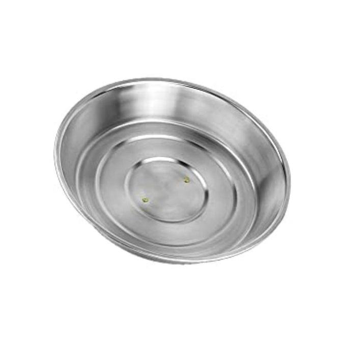 Round Stainless Steel Plate,Food Cover, 25cm-Silver.