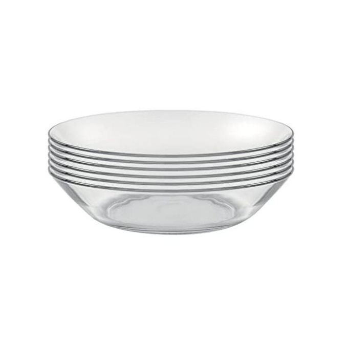 Clear Glass Round Soup Plates, 6PCS - Colorless
