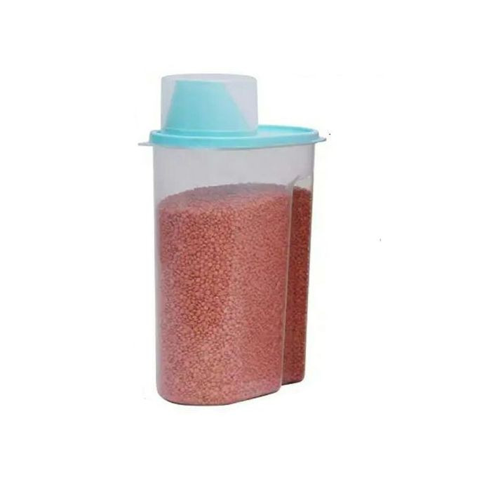 2.5 Litre Food Plastic Storage Grains Cereal Container, Blue.