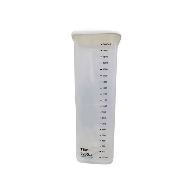 Storage Container,Cereal Food Box With Measurement Marks,2Litres, White.