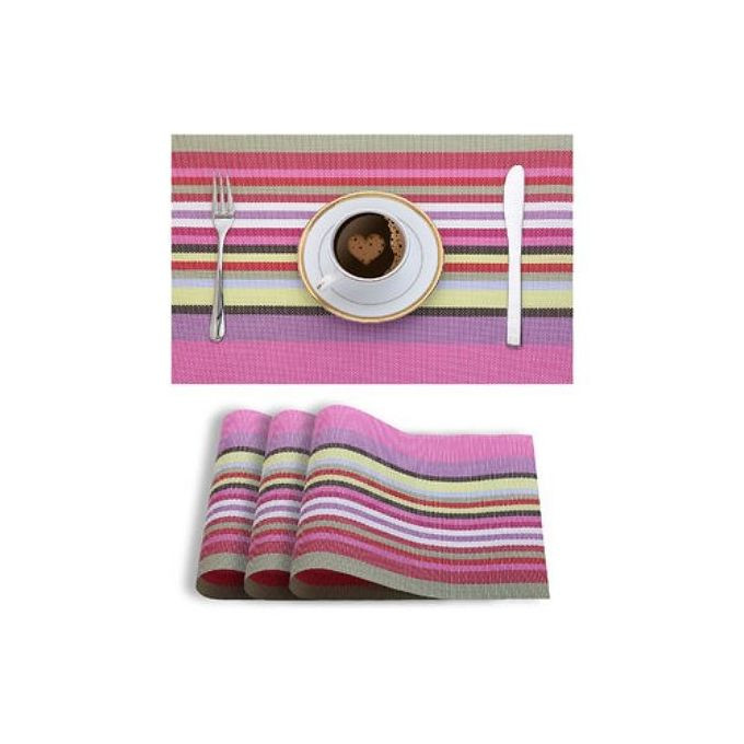 6 Pcs Of Table Mats - Pink