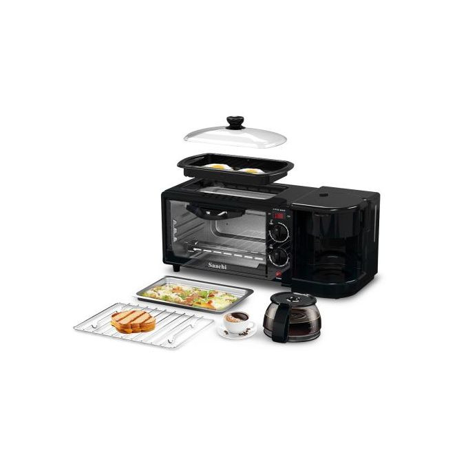 3 In1 Breakfast Machine Maker - Black Saachi