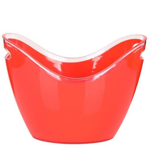 Co-Rect Acrylic 6 Bottle Champagne,Wine Ice Bucket,Red