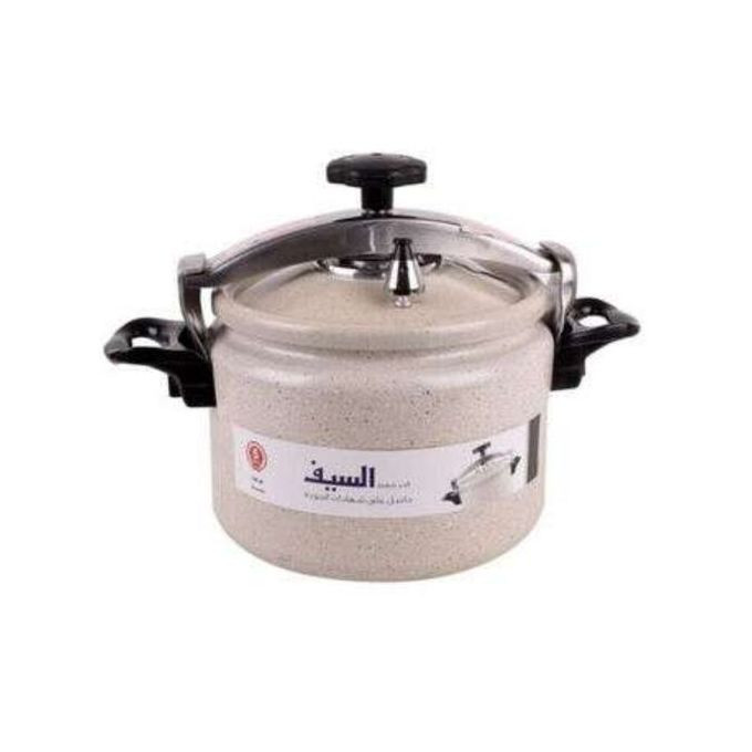 7L Granite Pressure Cooker Saucepan - Beige. . HTH