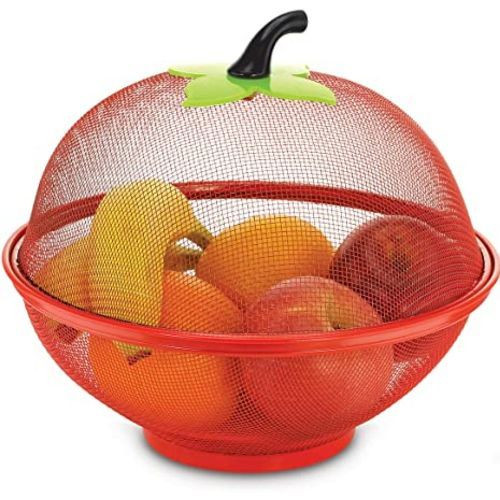 Vegetable Fruit Basket Storage Drainer Bowl Container, Orange. Fruit