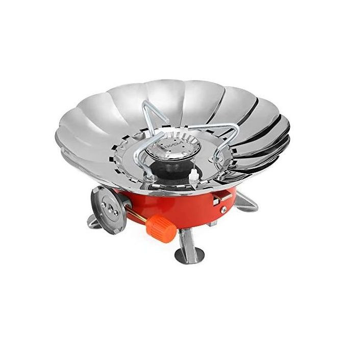 Portable Camping Gas Stove,Folding Windproof Ignition Gas Stove Silver.
