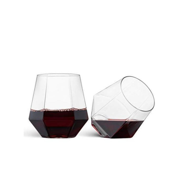 6 Pieces Of Diamond Wine Juice Cup Glasses- Colorless.