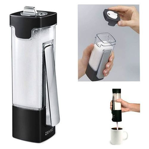 The Portion Pro Kitchen Table Dash Salt Sugar Spice Spoon Dispenser -Black