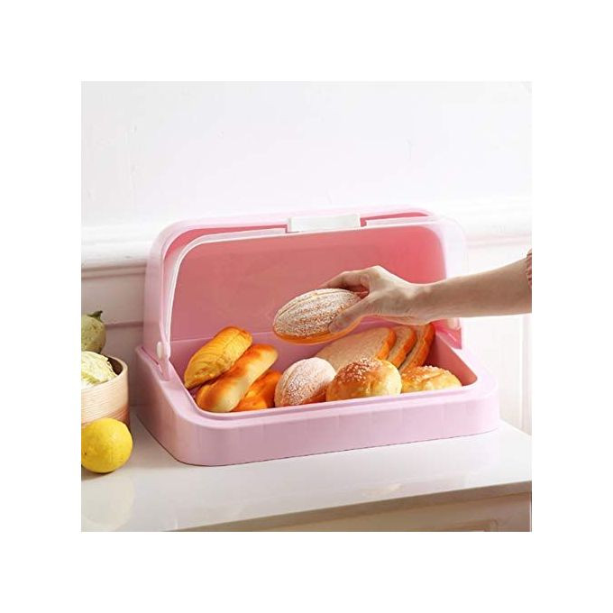 Multi-Purpose Bread Bin Kitchen Fruit Storage Box Organizer,Pink.