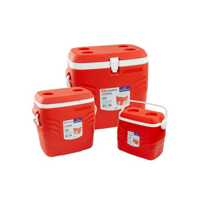 3 Piece Insulated Water Cooler Ice Chiller Boxes,Red. .