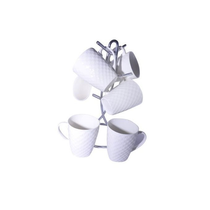 6 Pieces of Self Design Mugs Cups-White