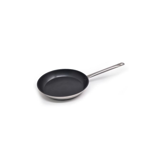 28cm Professional Commercial Non Stick Stainless Steel Frying Pan Hotel Pancake Fried Dumpling Chapati stew Pan With Steel Handle.