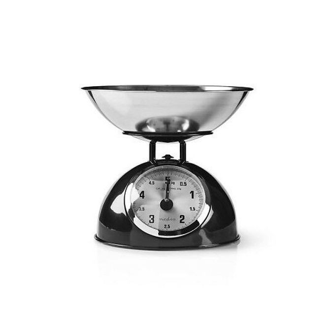 Stainless Steel Mechanical Kitchen Weighing Scale Set - Black Retro