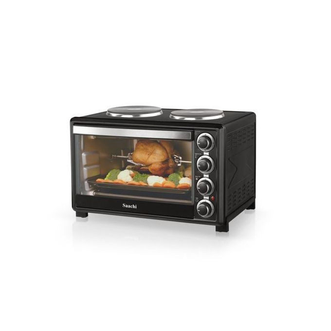 45 Litres Saachi Electric Oven Cooker With 2 Hot Plates- Black Saachi