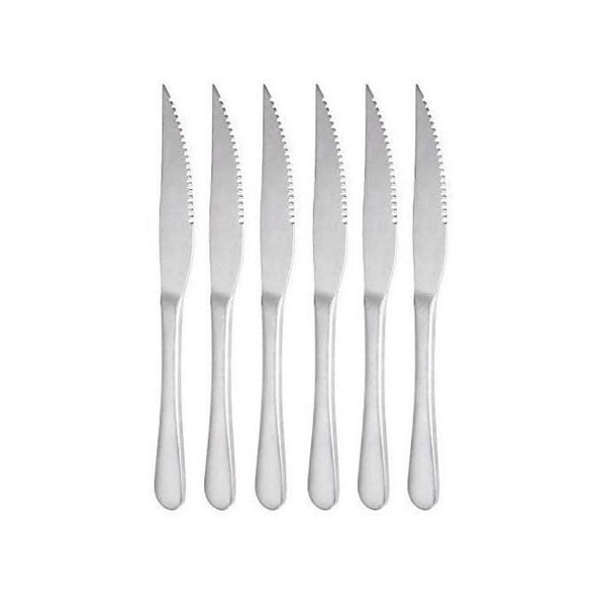 6 Pieces Of Table Steak knives Cutlery Set, Silver.