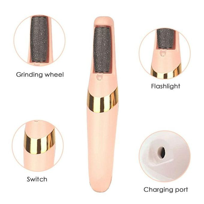 Electric Foot Callus Remover, Rechargeable Portable Electronic Foot File Pedicure, Waterproof Foot Scrubber File, Professional Pedicure Tools, Foot Care for Dead Skin Ideal Gift, 2 Roller- pink