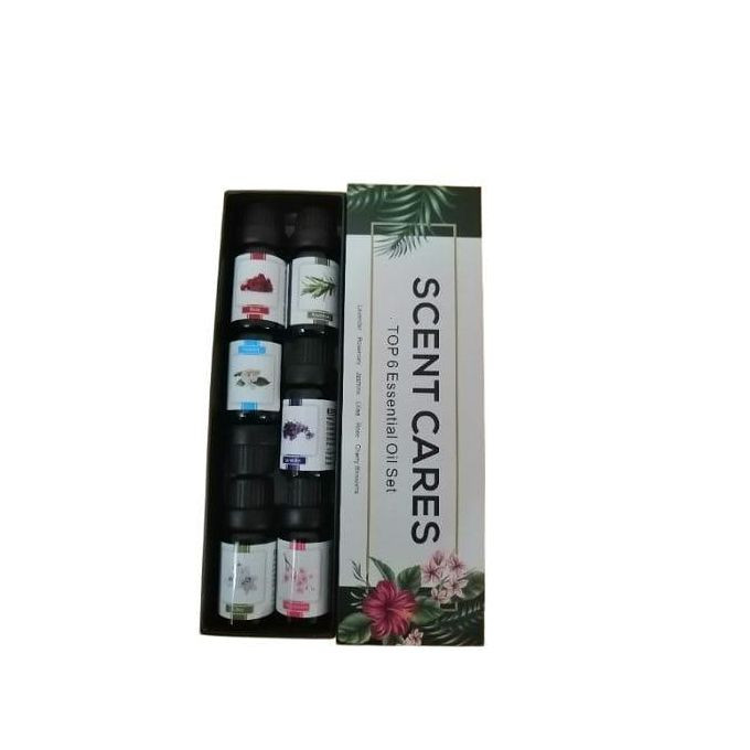Scent Cares Essential Oils Set - Top 6 Blends for Diffusers, Home Care, Candle Making Scents, Fragrance, Aromatherapy, Humidifiers, Gifts - Cherry blossoms, Rosemary Lavender, Jasmine, Lilies, Rose (10mL)