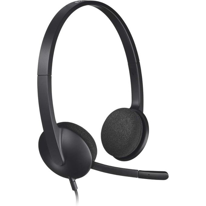 USB Computer Headset H340 - Stereo USB - Wired - 20 Hz - 20 kHz - Over-The-Head- Black Logitech