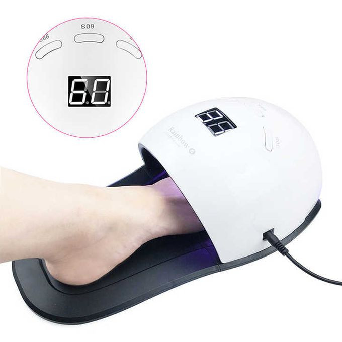 2 In 1 LED Nail Dryer 48 W UV Professional Gel Nail Lamp For Gel Polish Curing Alternator With Automatic Sensor And LCD Display For Finger/Toe Nail Gel Shellac Polygel- White