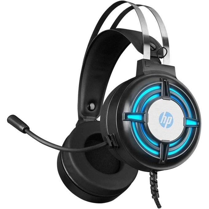 H120 USB 2 Pin Gaming Headset with Mic, 7.1 Stereo Sound, Powerful Bass, Noise Reduction- Black Hp