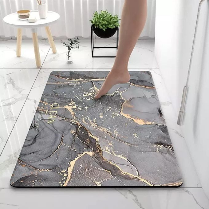 Bathroom Rugs Gray Marble 60X40 CM Velvet Bath Mat Non-Slip Modern Small Rug Soft Luxury Microfiber Machine Washable Small Rug Bath Rug for Bathroom Tub Shower Rug - Multicolor