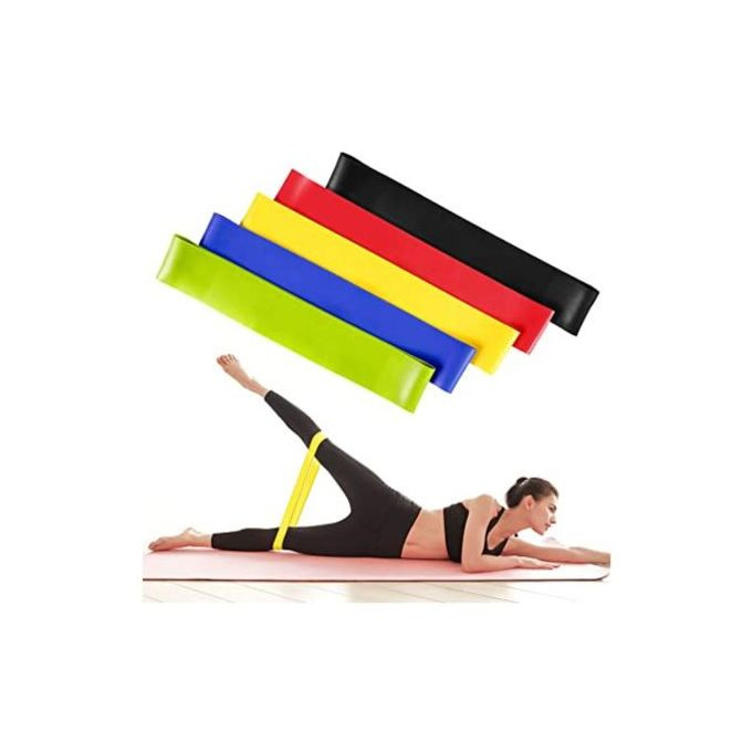 5 Piece Fitness Exercise Resistance Band Belt - Multicolours.