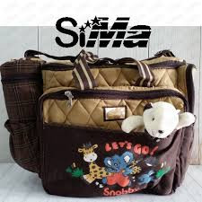 Baby Travel Bag With A Teddy Bear- Brown