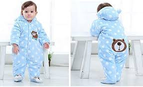 Baby Warm Bodysuit Overall Romper - Blue