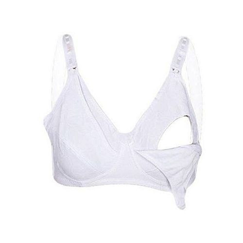 Cotton Breast Feeding Bra - White