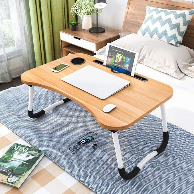 Foldable Computer Laptop Stand Bed Table Lap Desk Stand,Serving Tray Dining Table with Slot, Notebook Stand Holder, Bed Tray Laptop Desk With Cup Holder For Eating Breakfast,Working,Watching Movie on Bed/Couch/Sofa/Floor