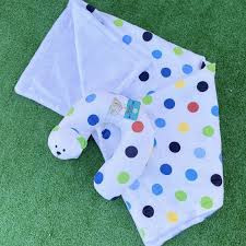 Warm Heavy Super Soft Baby Shawl Baby Receiver - White Blue