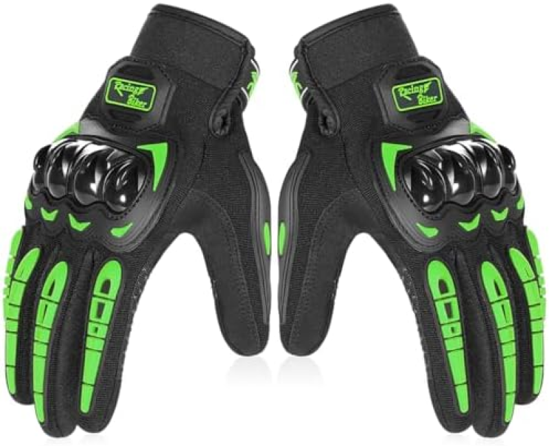 Riding Tribe Riding Gloves Touching Screen Hard Knuckle-Green