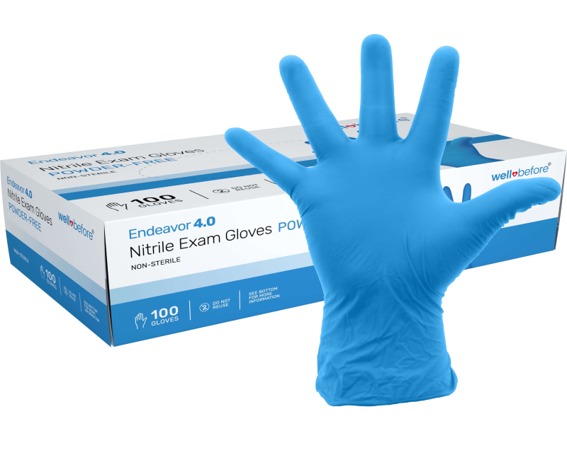 Nitrile Disposable Examination Gloves - 100Pcs- Blue