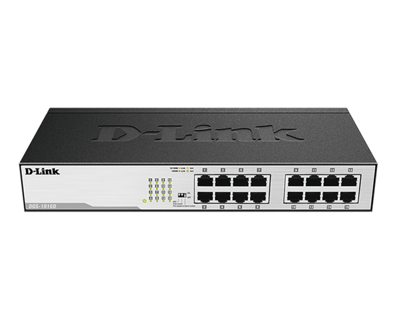 Dlink D-Link 16-port 10/100 Unmanaged Long Range PoE+ Surveillance Switch (DES-F1016P-E)