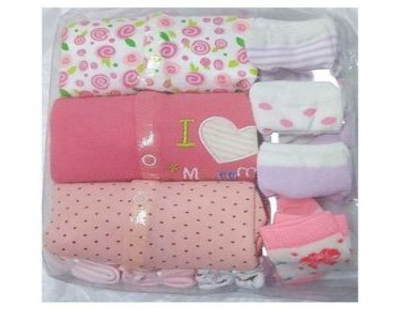 10Pcs Baby Pack, 3 Overalls + 3 Wash towels + 4Pairs Of Socks - Multicolor.