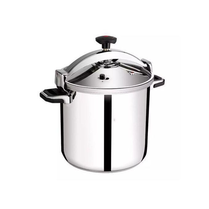 35 Litre Commercial Aluminum Pressure Cooker Saucepan Cookware Cooking Pot - Silver.