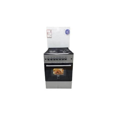 Solstar Standing Cooker,60x60, 3 Gas, 1 Hotplate,Electric Oven, Rotesserie, Grill, Silver Colour SO631DERATINBSS