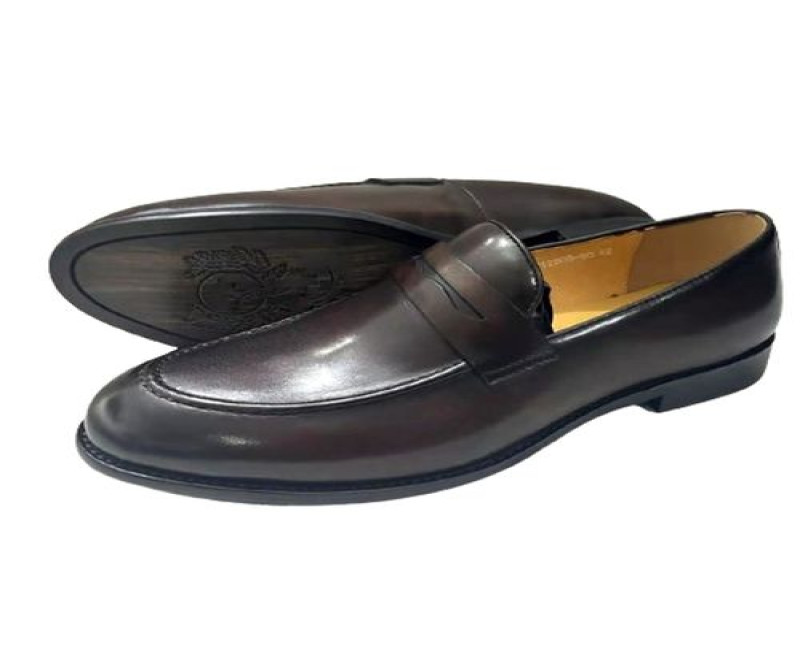 Men's Faux Leather Designer Shoes - Coffee Brown