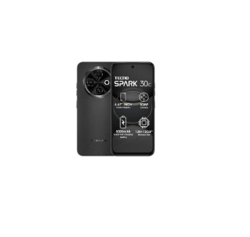 Tecno Spark 30C (KL5) Dual SIM | 6.5" HD+ Display | 4GB RAM + 128GB ROM | 8MP Rear Camera | MediaTek Helio A22 Chip | 5000mAh Battery | Android 13 – Black/Blue