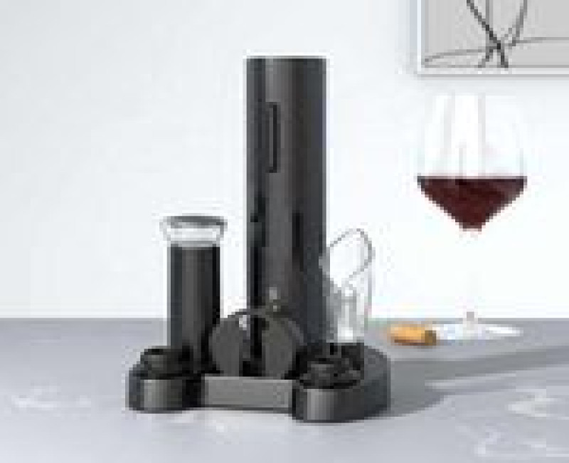 Electric Wine Opener Set Base Style Wine Bottle Opener Corkscrew Kit Gift Set- Multi-colours.