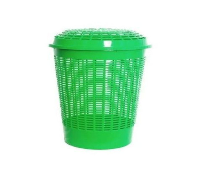 Laundry Basket with Cover - Green