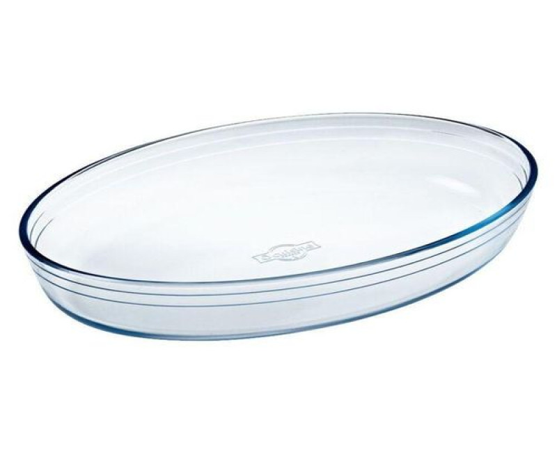 30x21cm Oval Glass Pie Cake Baking mould soup plate Dish Pan Roaster- Clear. O Cuisine