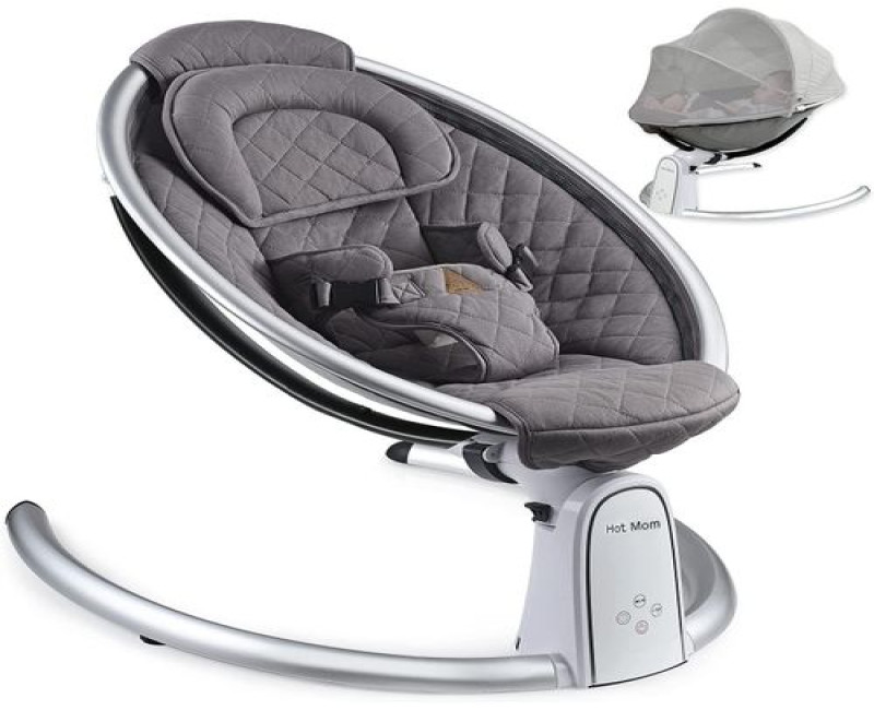 2 in 1 Multi Functional Baby Swing Grey Black