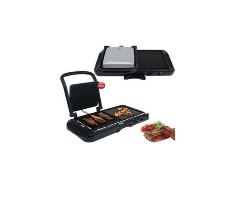2 In1 IElectric Grill Portable Nonstick Barbecue Press Machine - Black. Dsp
