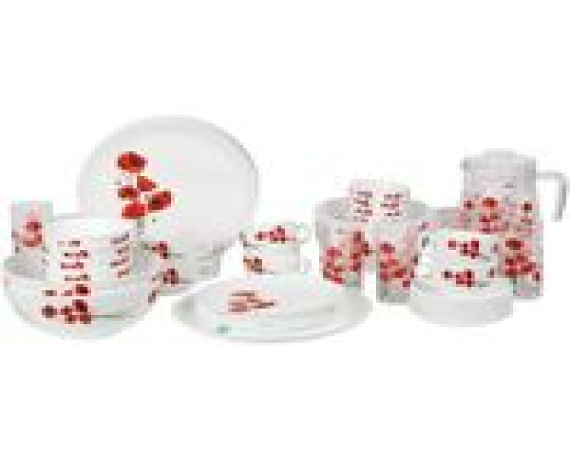 Hypnosis Plates, Cups, Bowls Glass Dinnerware Set, 46 Piece, Multicolor Luminarc