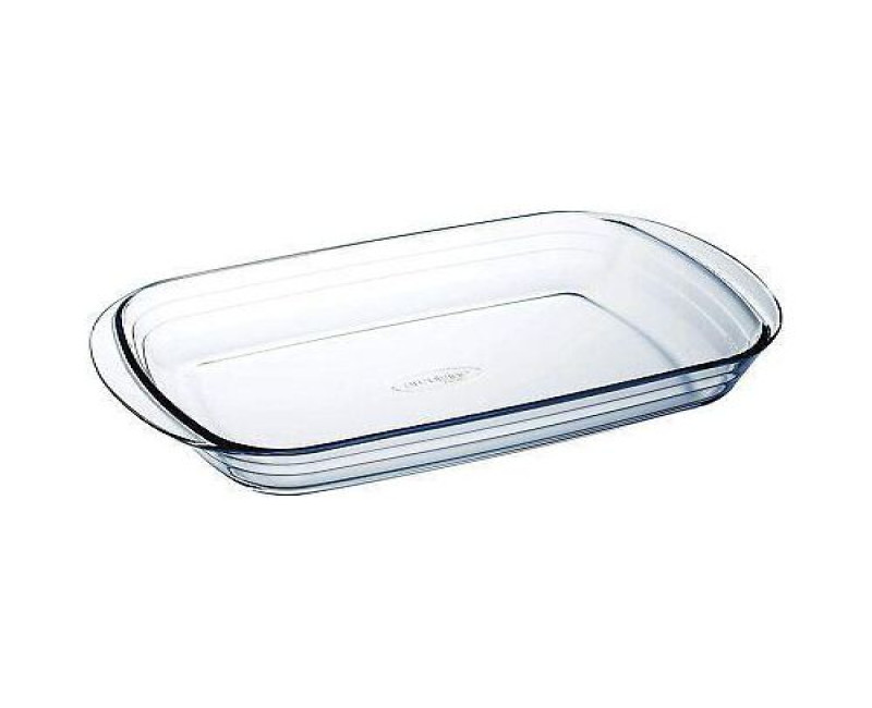 Glass-Rectangular fountain oven boron 35X22X6Cm Baking Dish Pan-Clear. O Cuisine