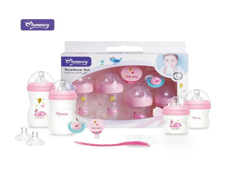 Momeasy New Born Bottle Feeding Set-Pink