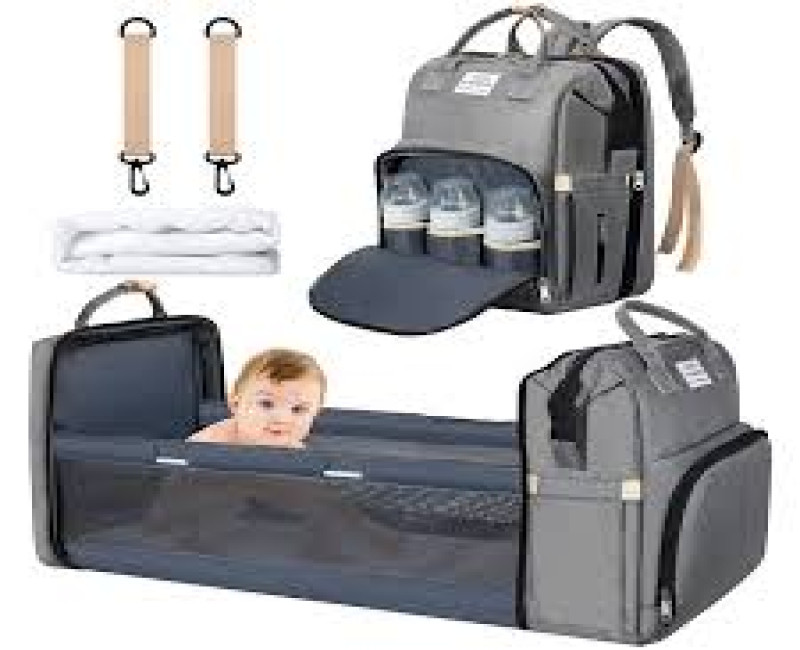 Baby Bag 2 In 1 Diaper Bag Mom Backpack Multifunctional Baby Bed Crib Handbag Stroller