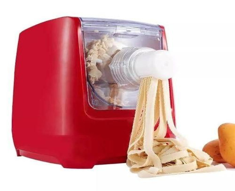 Electric Pasta Maker Machine, Automatic Noodle Maker With 12 Pasta Shapes, Red